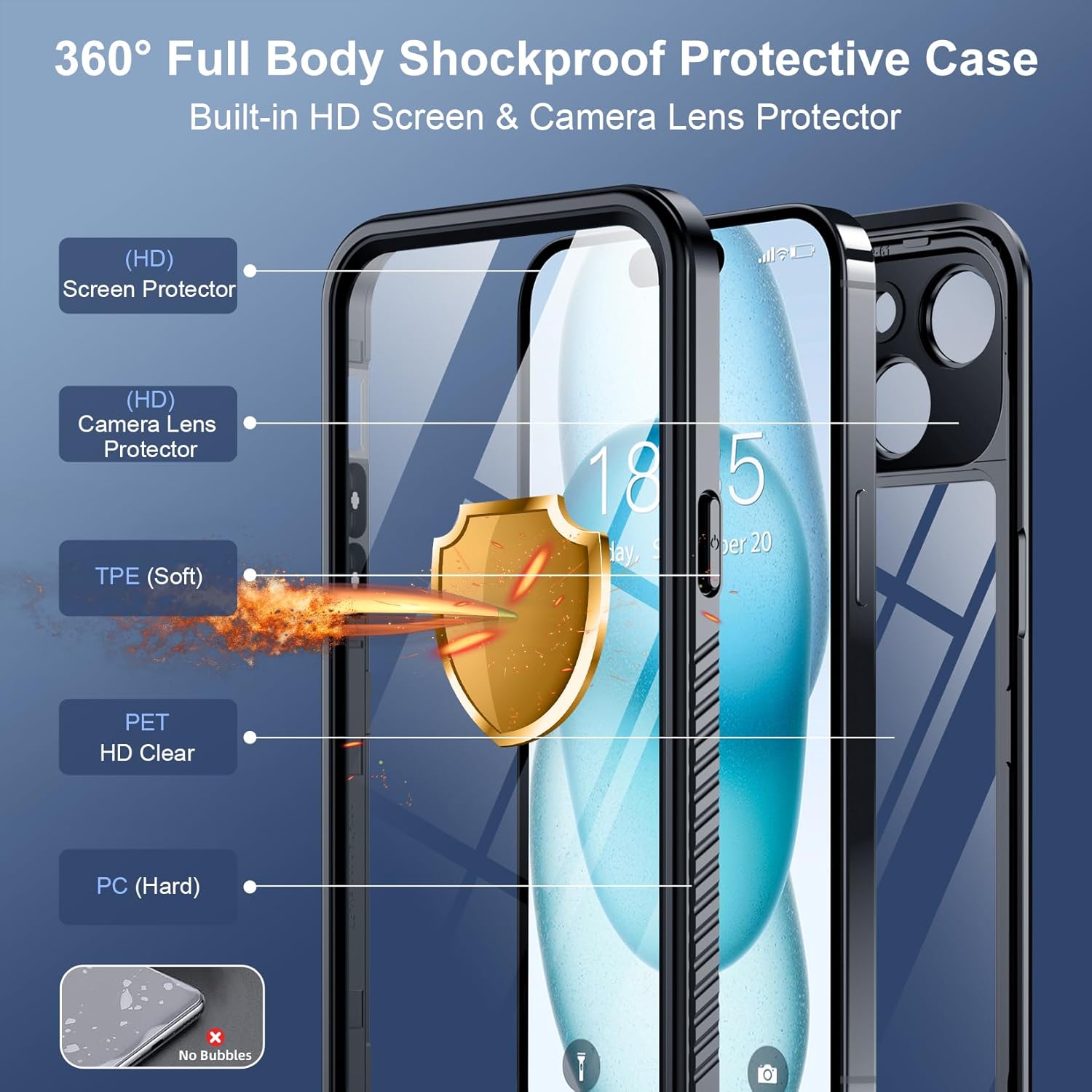 Detalle 2 de SPIDERCASE iPhone 15 Waterproof Case 12FT
