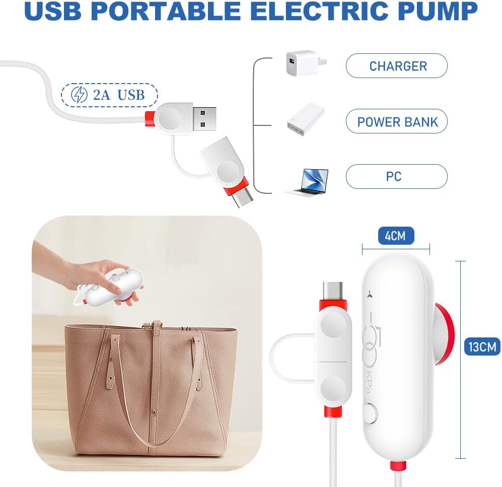 Thumbnail 2 de Vacbird Vacuum Storage Bags with Electric Pumps (9 pack) for travel and clothes