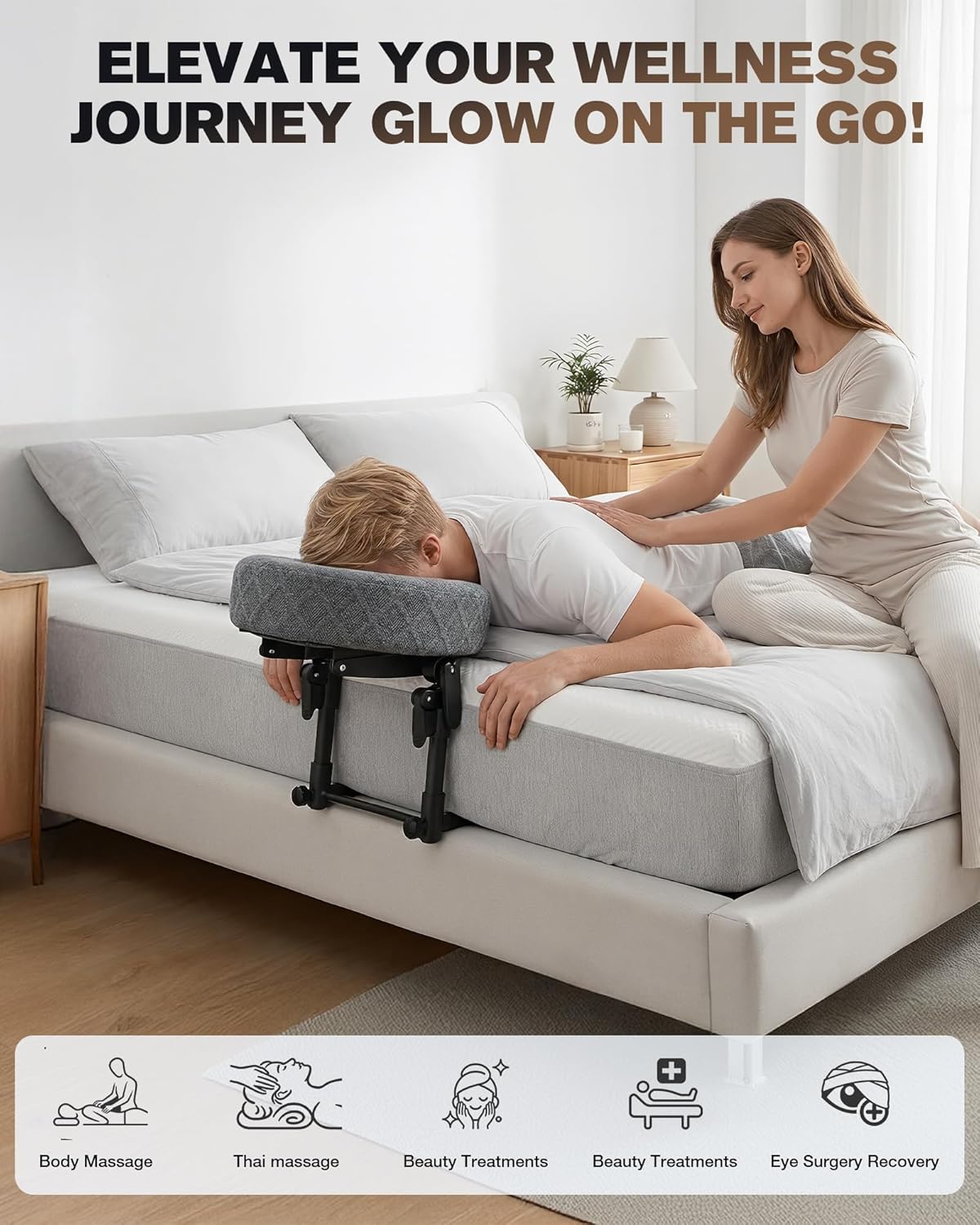 Thumbnail 2 de Aucoza Massage Headrest for Bed — Adjustable face-down massage face cradle
