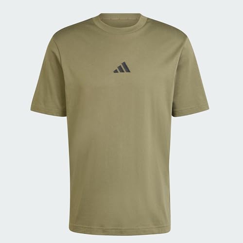 Detalle 2 de adidas Hombre Essentials Small Logo Single Jersey Shirt – Olive Strata/Black, talla L