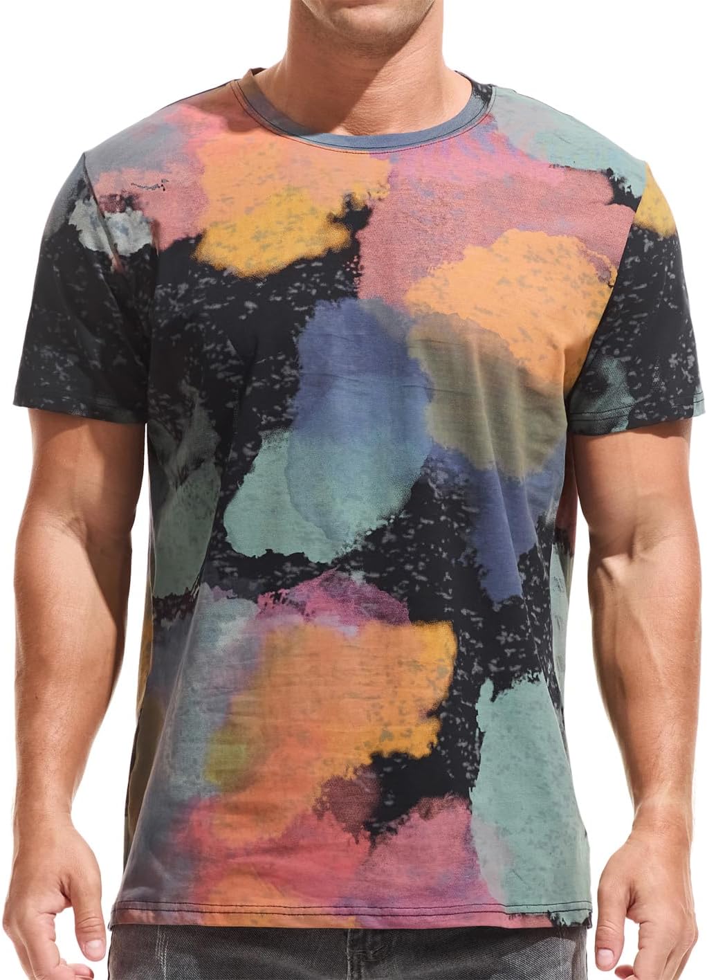 Thumbnail 1 de USALL Herren Sommer Druck T-Shirt Ice Silk 95%