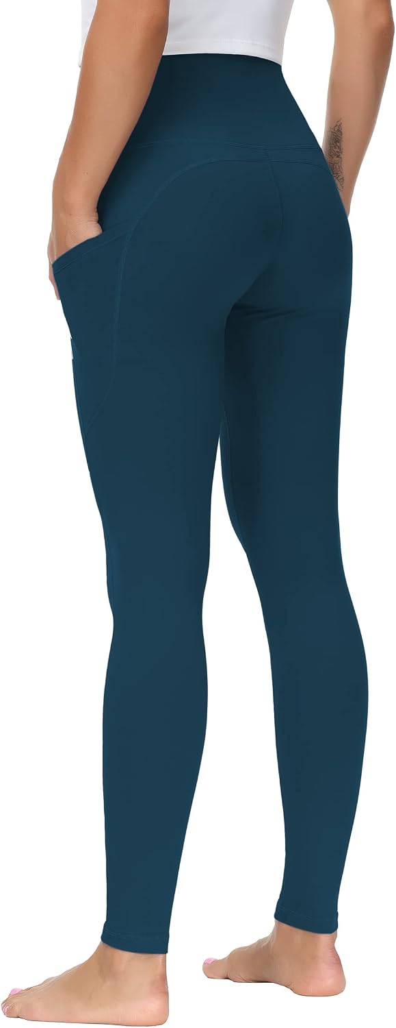 Detalle de THE GYM PEOPLE Thick High Waist Yoga Pants with Pockets (Tummy Control) for Women