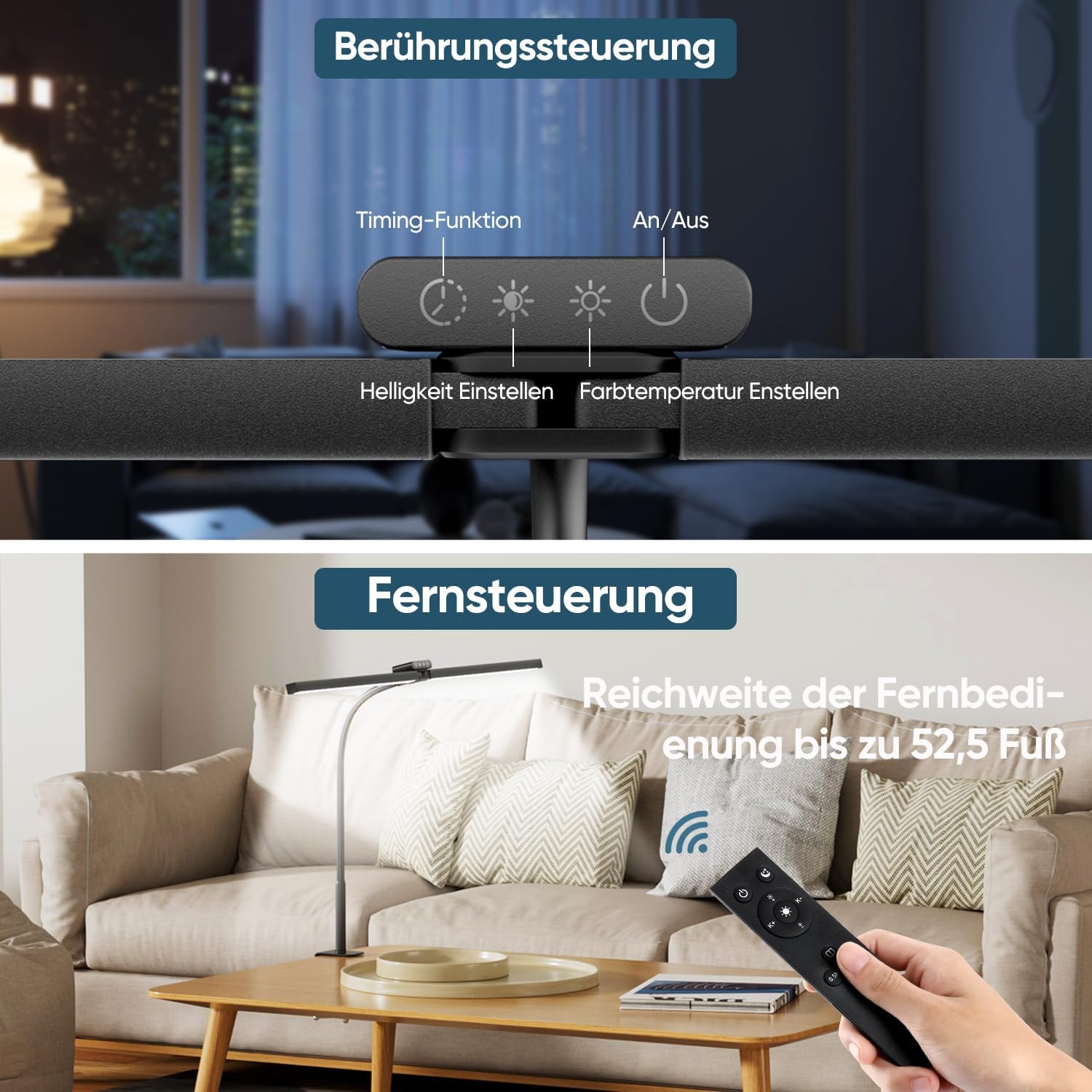 Thumbnail 1 de brightower Doppelkopf Schreibtischlampe 24W LED-Tageslichtlampe 💡