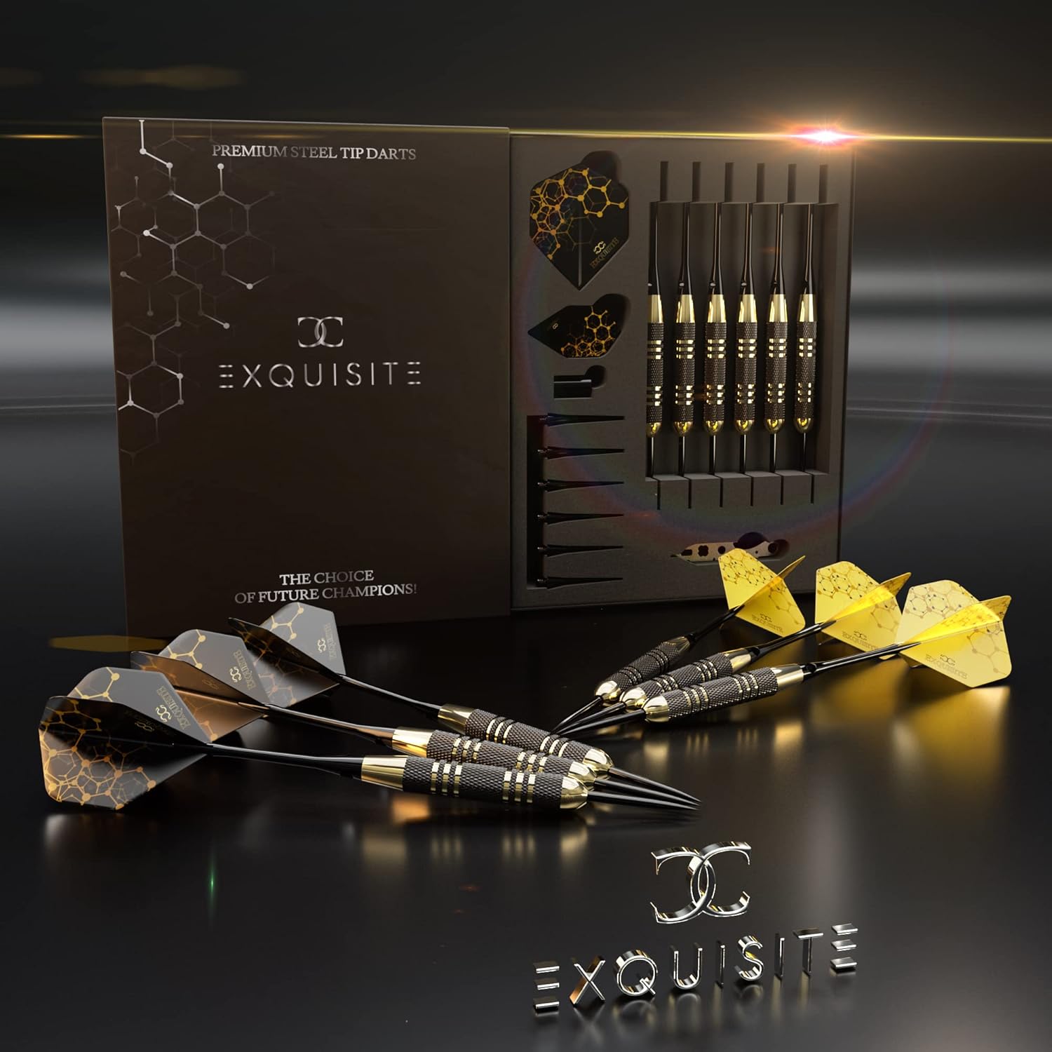 Thumbnail 2 de CC-Exquisite Premium Steel Tip Darts Set with Brass Barrels and Customizable Shafts