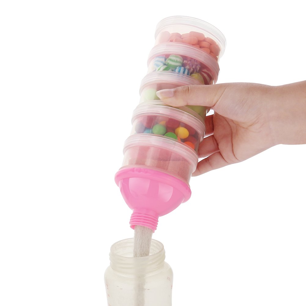 Detalle de Accmor 5-Compartment Formula Dispenser, Stackable BPA-Free PP Container