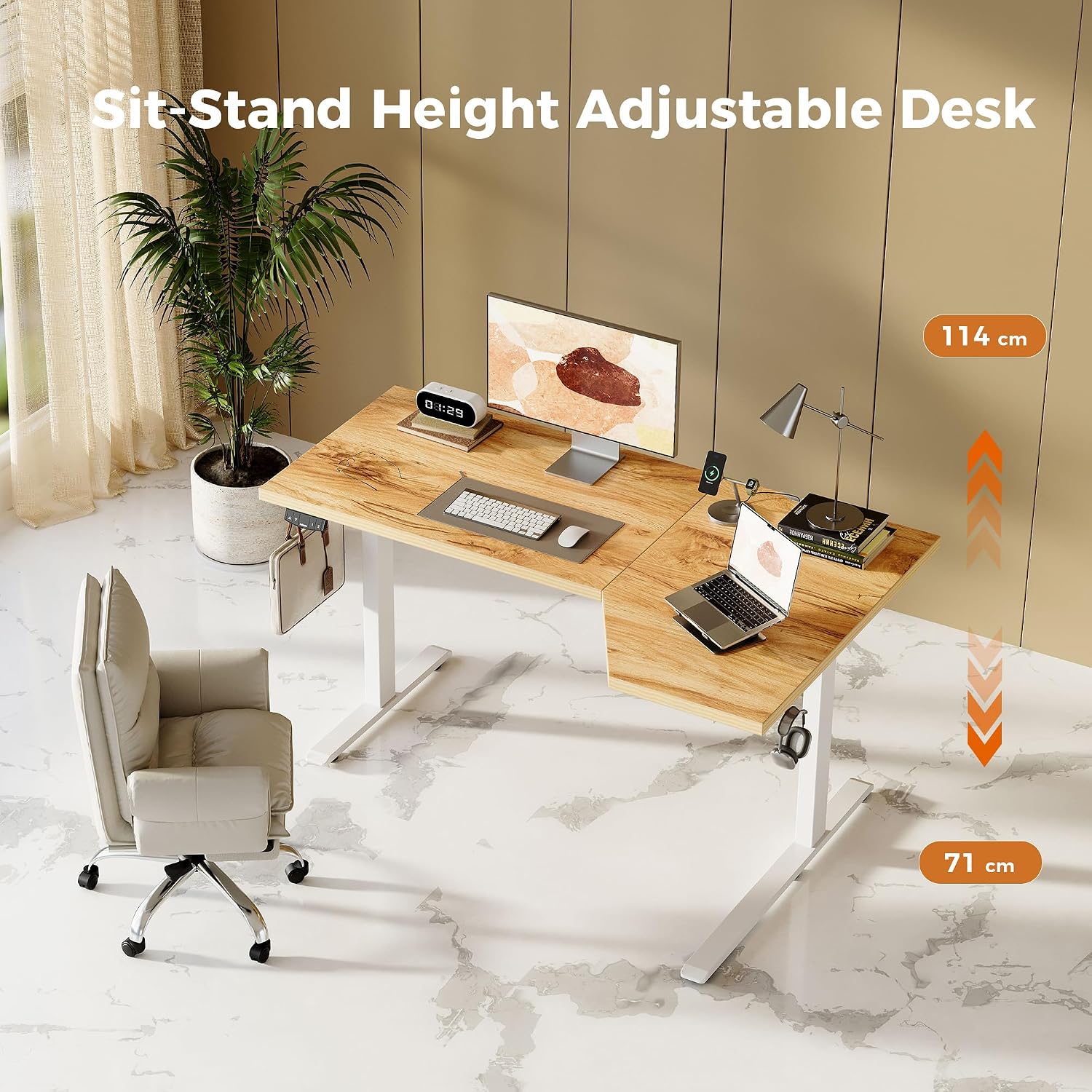 Thumbnail 2 de Agilestic L-Shaped Electric Standing Desk with 2 Memory Heights (160x90cm) - Home Office Ergonomics