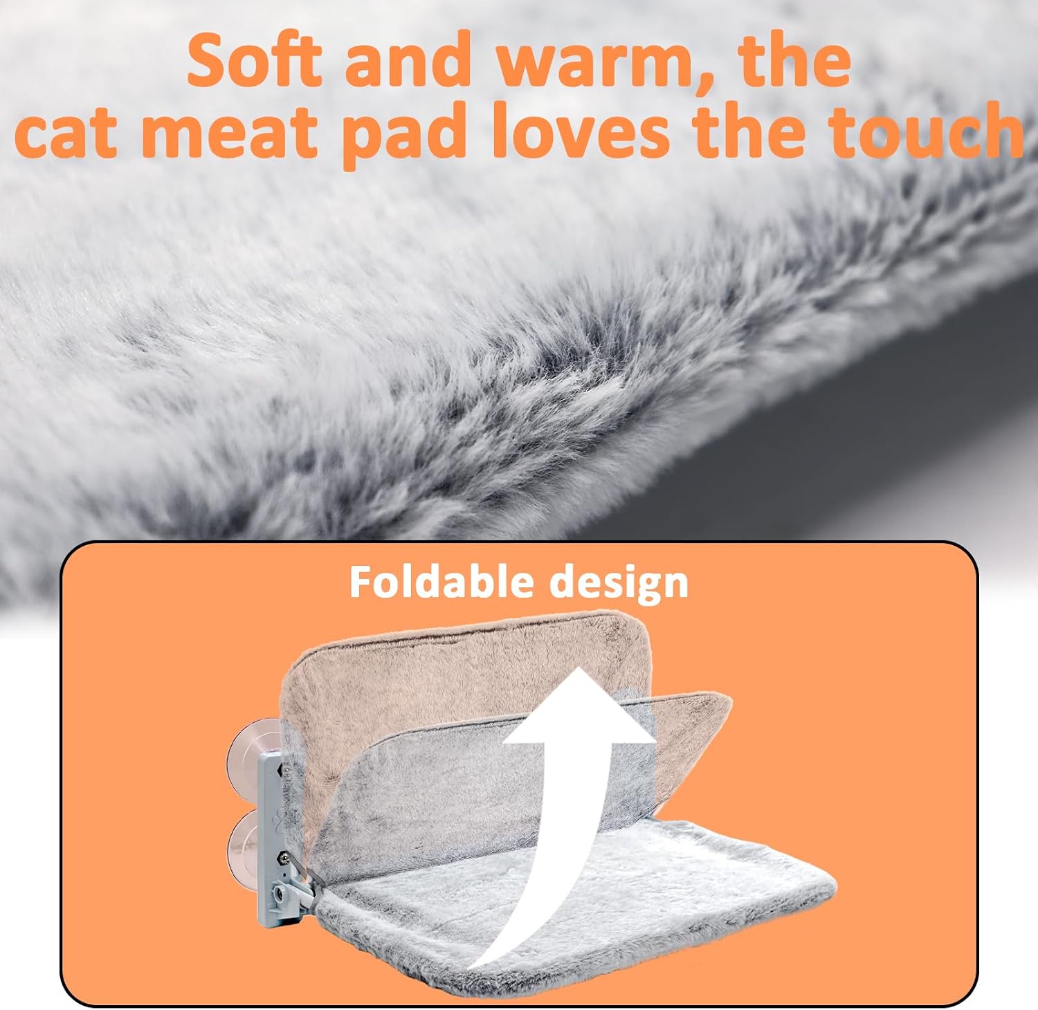 Detalle 2 de Kiluiu Cat Window Perch, Faux Rabbit Fur