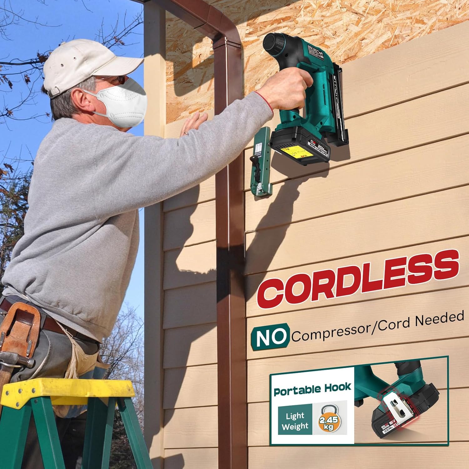 Thumbnail 1 de NEU MASTER Cordless Brad Nailer NTC0023-18 (18V Max) with 2.0Ah battery and charger