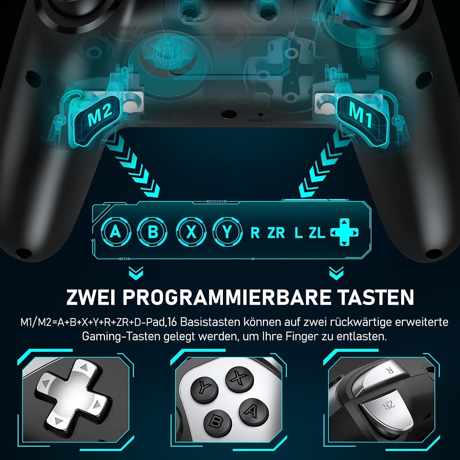 Thumbnail 1 de HELLCOOL Switch Controller kabellos für Switch/Lite/OLED – Pro-Controller mit Macro, Turbo und Dual-Motor-Vibration