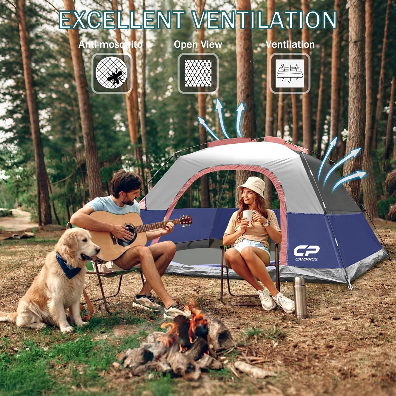 Thumbnail 4 de CAMPROS CP Camping Tent 4 Person: Spacious, Weather-Ready Dome Tent with Easy Setup