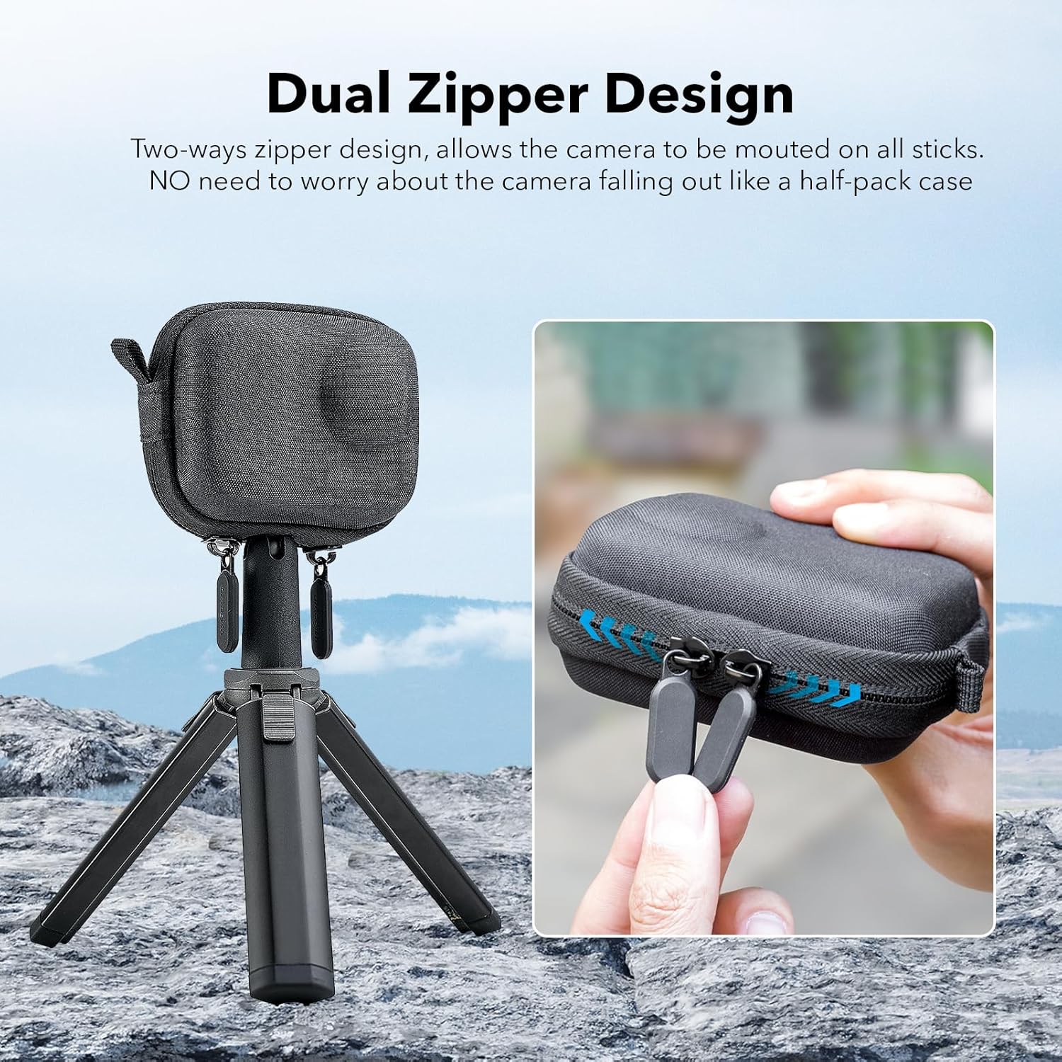 Detalle de SYMIK Small Carrying Case for Insta360 GO Ultra – Compact Travel Shield