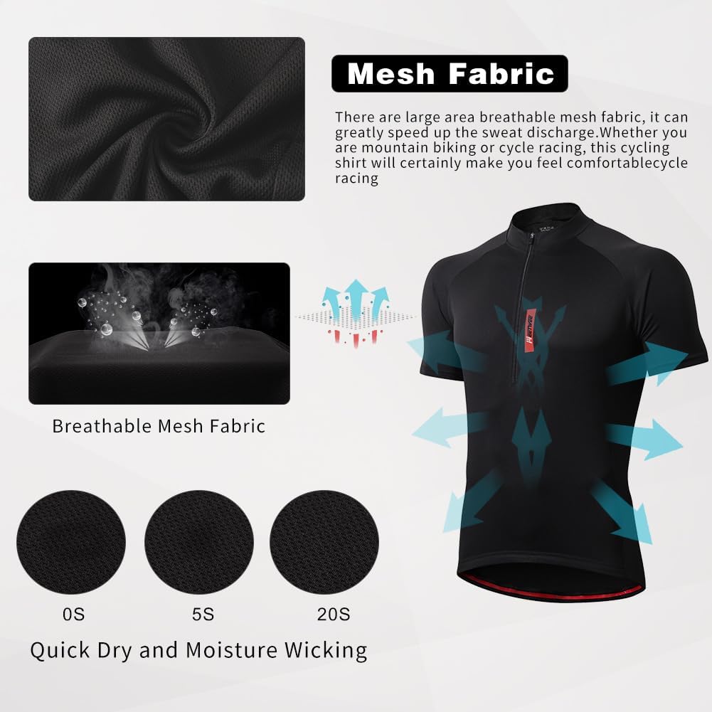 Thumbnail 3 de FEIXIANG maglia ciclismo maniche corte con zip lunga e 3 tasche off-road