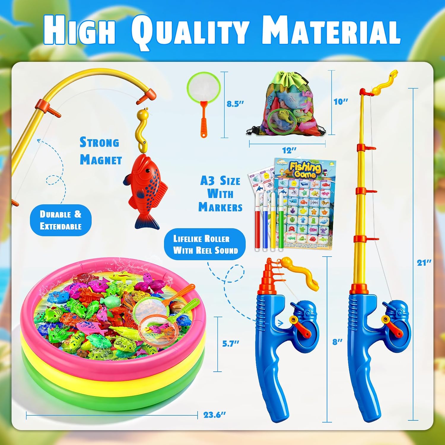 Detalle de CozyBomB Magnetic Fishing Toys Game Set for Kids