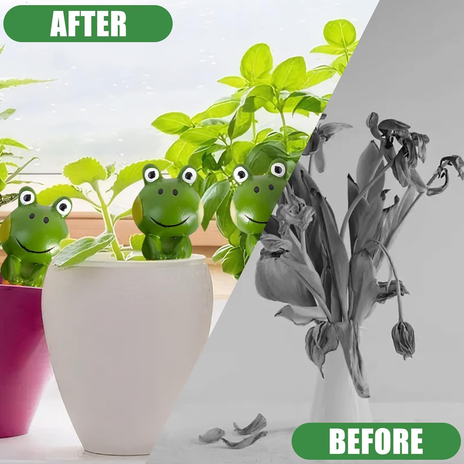 Thumbnail 4 de 4 Pack Terracotta Self-Watering Spikes (Frog Shape) – Frog Shaped Self-Watering Globes