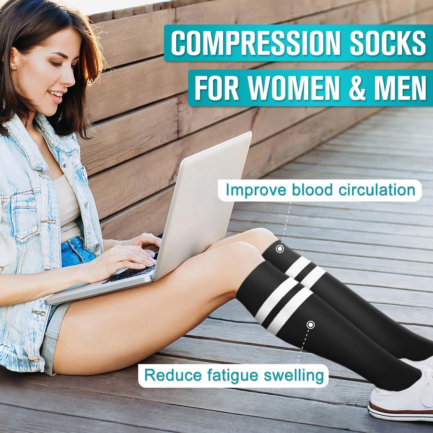 Thumbnail 2 de Copper Compression Socks for Women & Men (6 Pairs) – Best Support for Nurses, Running, Hiking, Recovery