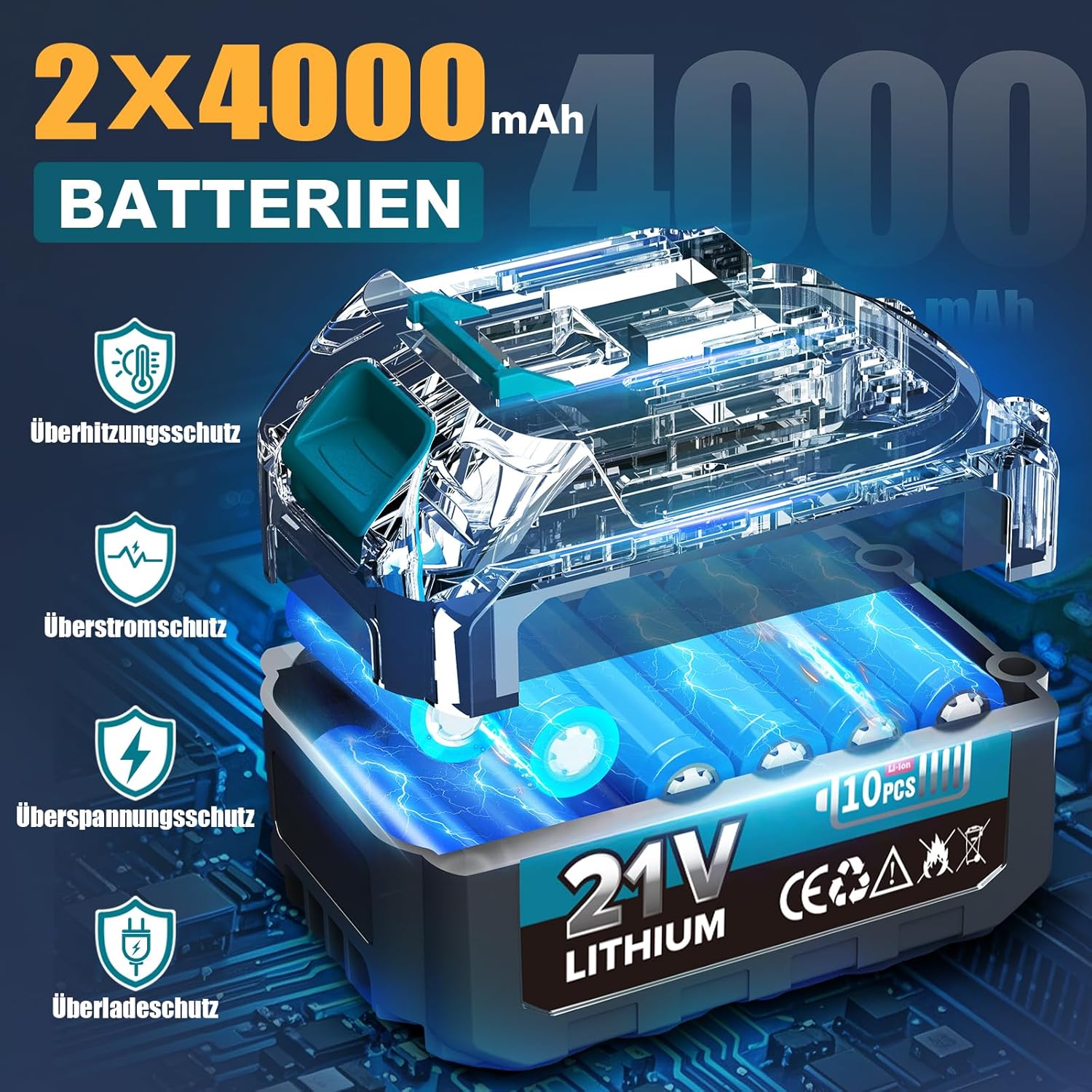 Detalle de 2-in-1 Mini Kettensäge 8 Zoll mit Teleskopstange – kabellos, 1200W, 4 m Reichweite