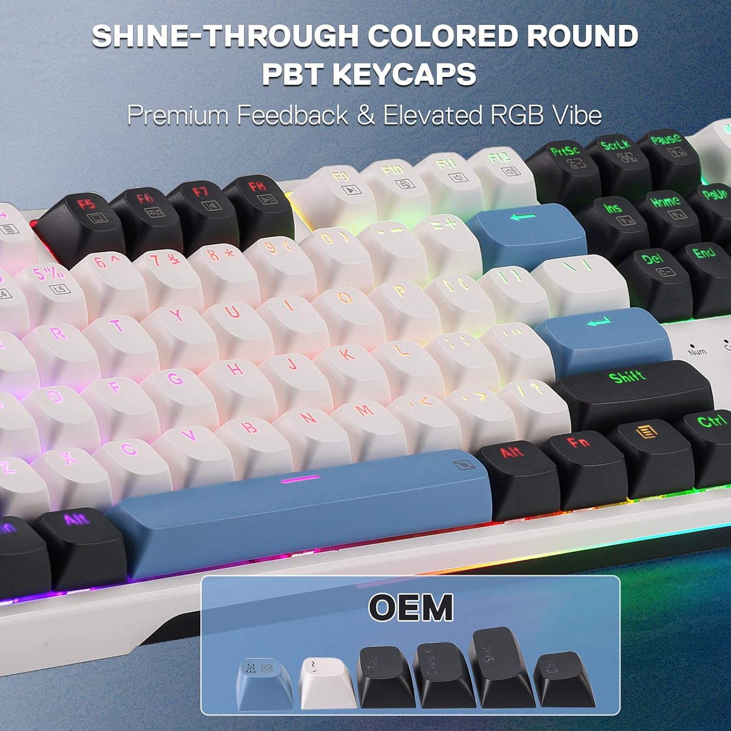 Detalle 2 de Redragon K668 Verkabelt Gasket RGB Gaming-Tastatur (108 Tasten, Hot-Swap, US-Layout)