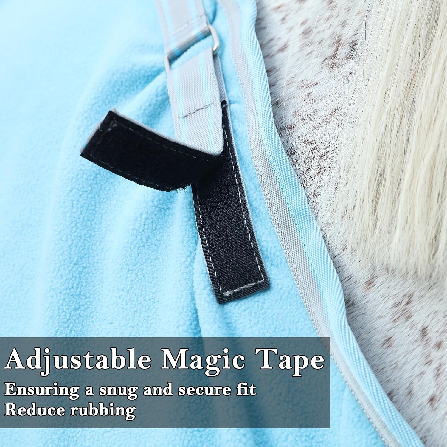 Thumbnail 6 de Fleece Horse Rug – Breathable Moisture-Wicking Cooler Rug with Adjustable Neck (6'3)