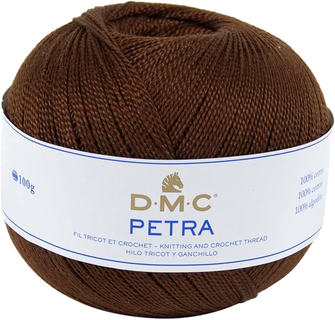 DMC Petra Hilo Algodón Talla 5 MarrónOscuro 9x9x8cm