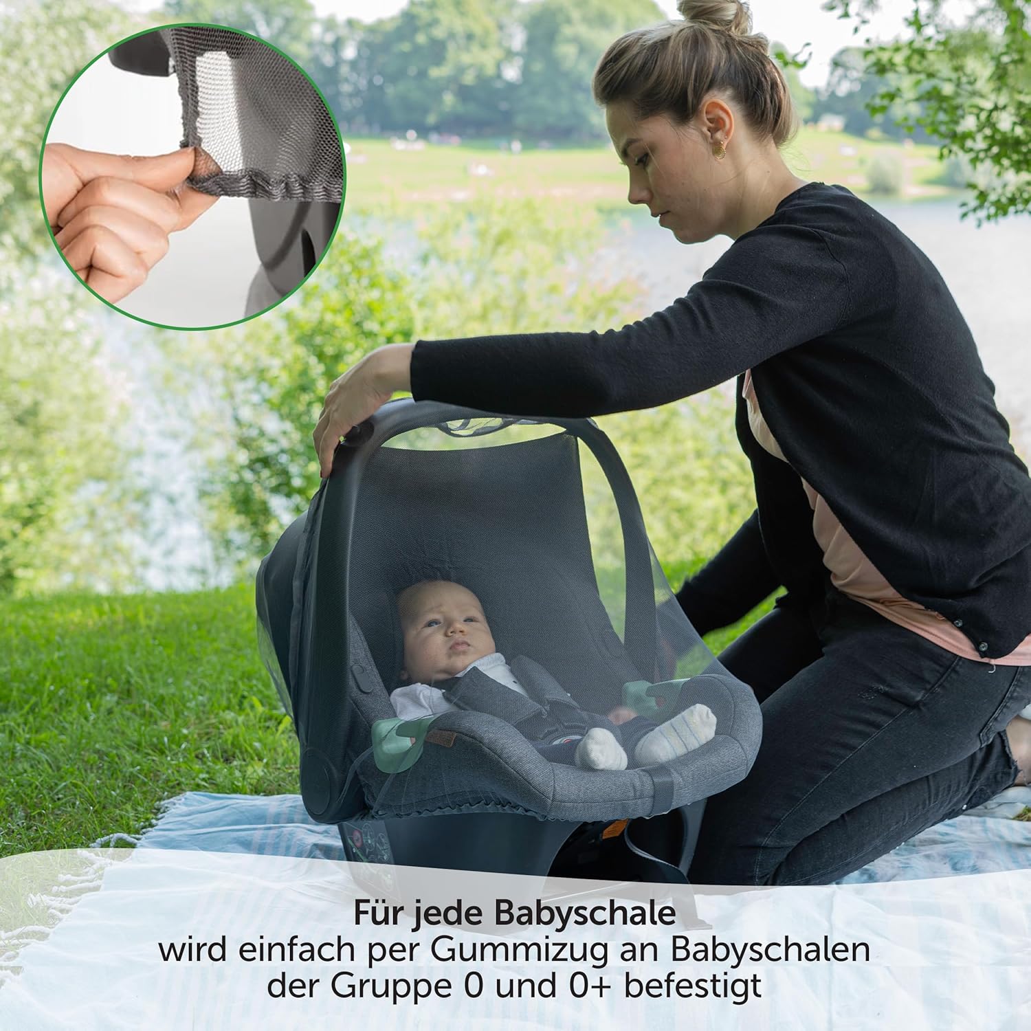 Detalle de Zamboo Insektenschutz Babyschale mit Mückennetz