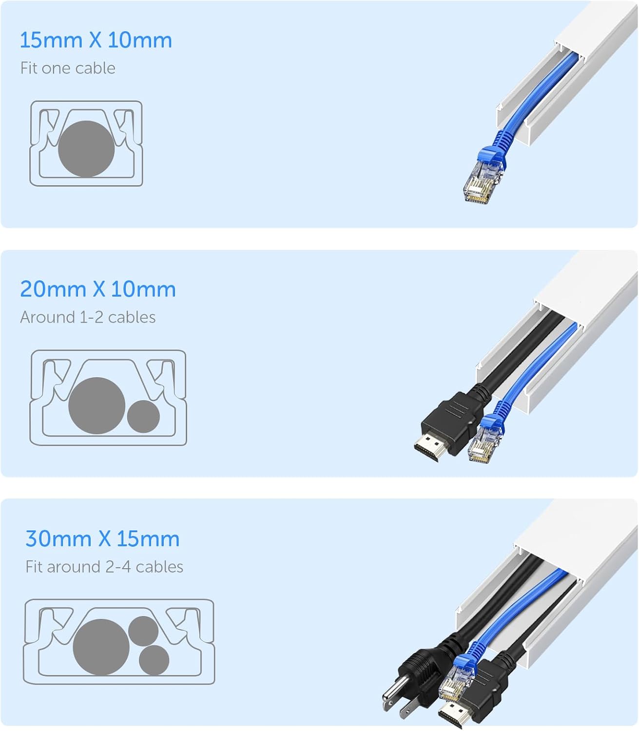 Detalle 2 de shinfly 4.8m Cable Trunking 15mm x 10mm