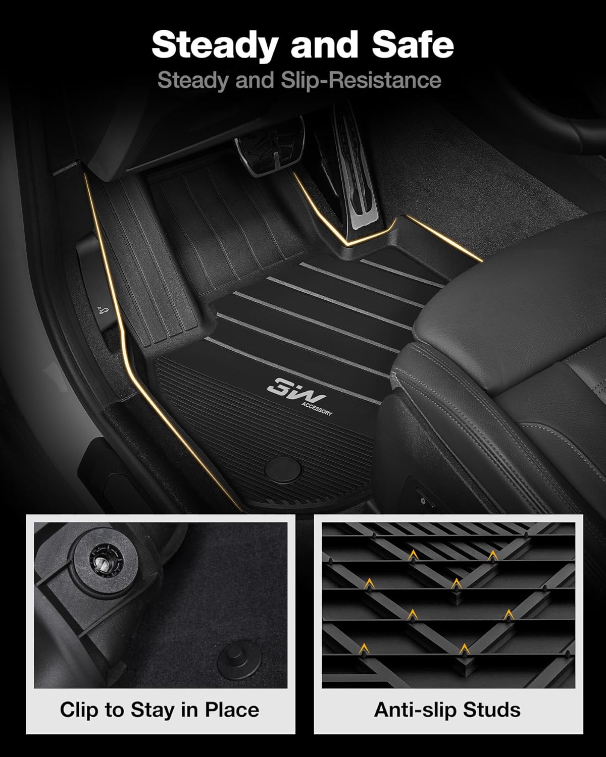 Thumbnail 4 de 3W 2018-2024 BMW X3 Floor Mats & Cargo Liner (G01) — All-Weather TPE, Custom-Fit 6-Piece Set