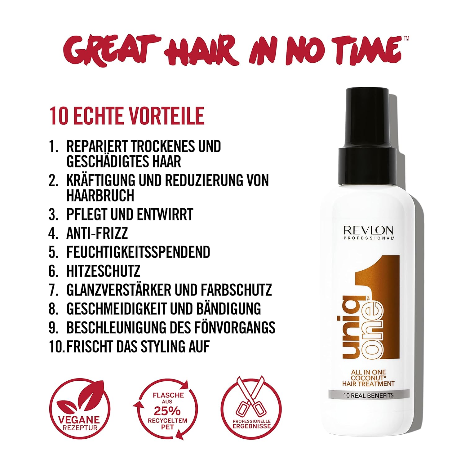 Thumbnail 1 de REVLON PROFESSIONAL UniqOne Hair Treatment Coconut (Leave-in), 150 ml – Anti-Frizz Spray mit Hitzeschutz