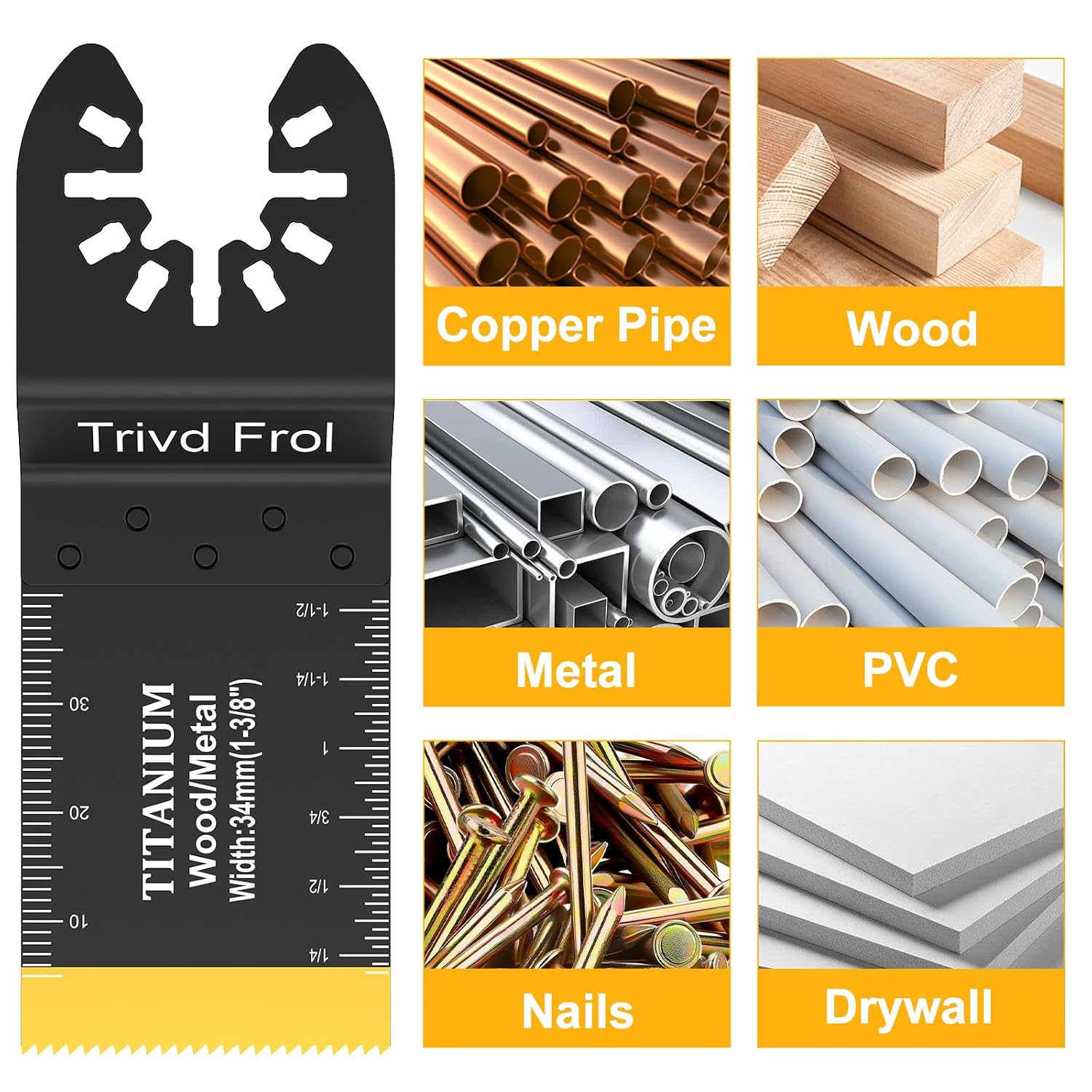 Thumbnail 4 de Trivd Frol Titanium Oscillating Saw Blades, 25-Piece Titanium Carbide Set