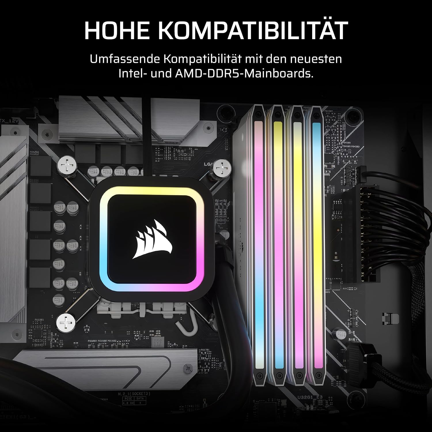Thumbnail 4 de CORSAIR Dominator Titanium DDR5 RGB Lichtverstärkungs-Kit (2× Module, iCUE-kompatibel) – Weiß