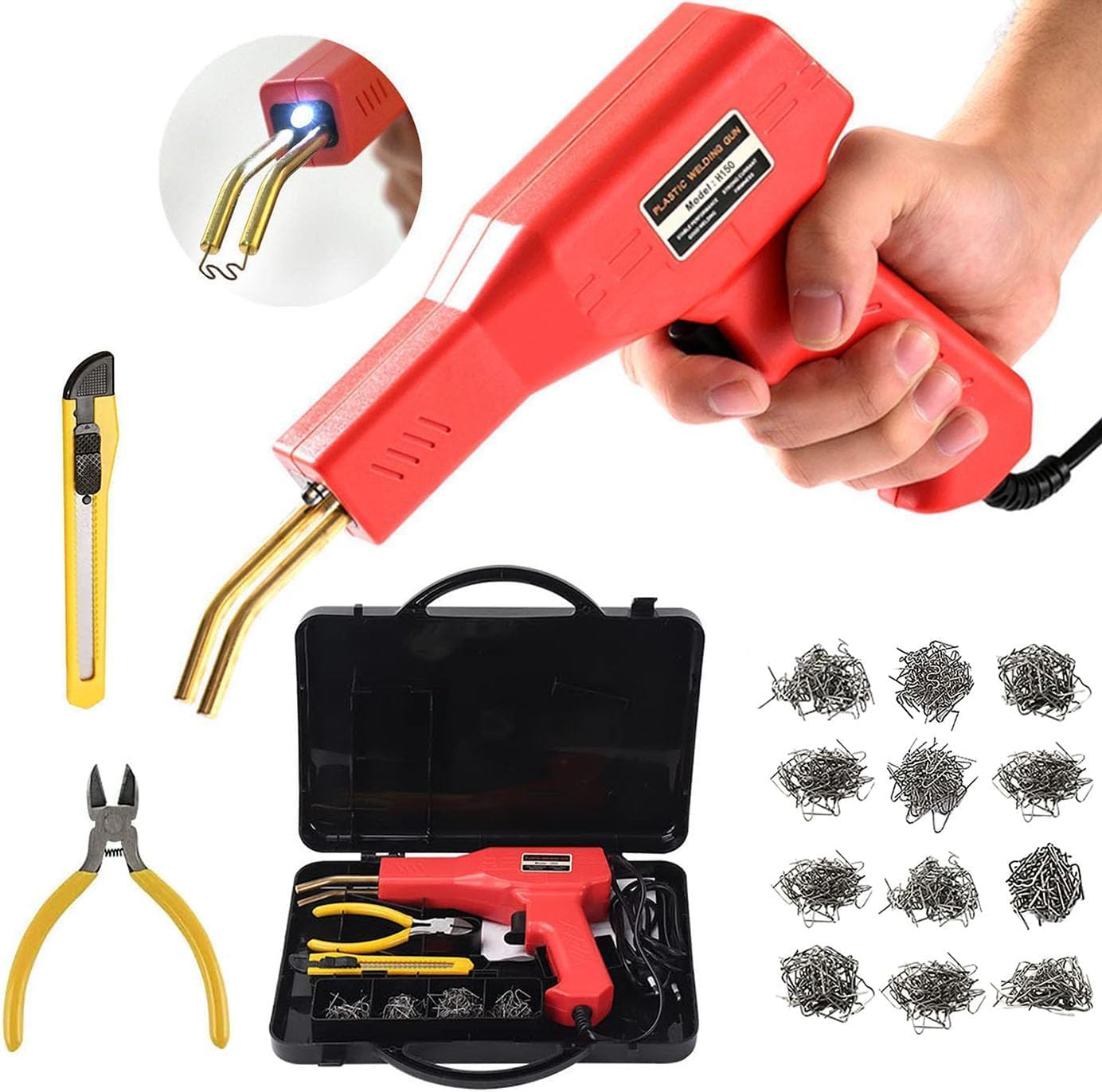 Thumbnail 6 de Saldatrice plastica 150W kit riparazione paraurti 800 pezzi