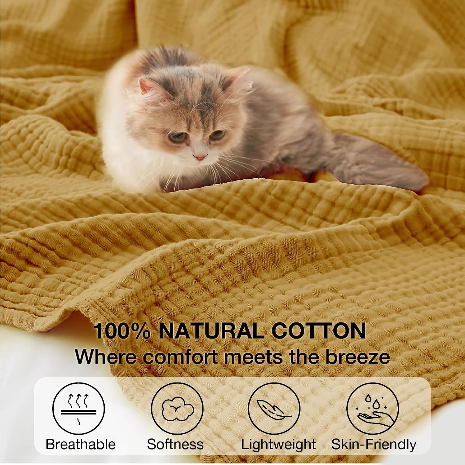 Detalle de Cotton Muslin Blanket, 6-Layer