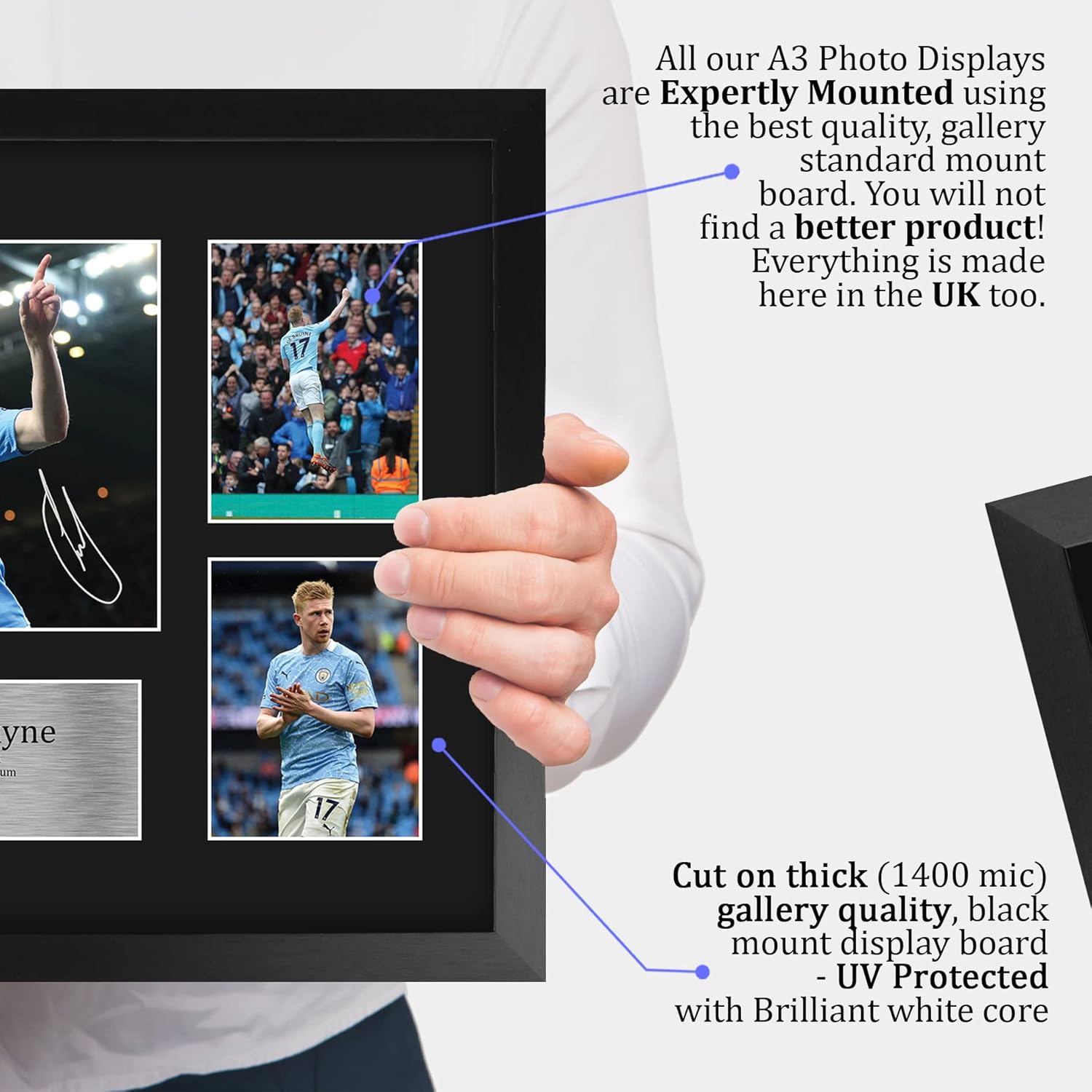 Thumbnail 3 de HWC Trading FR A3 Kevin De Bruyne Manchester City framed signed autograph picture (A3)