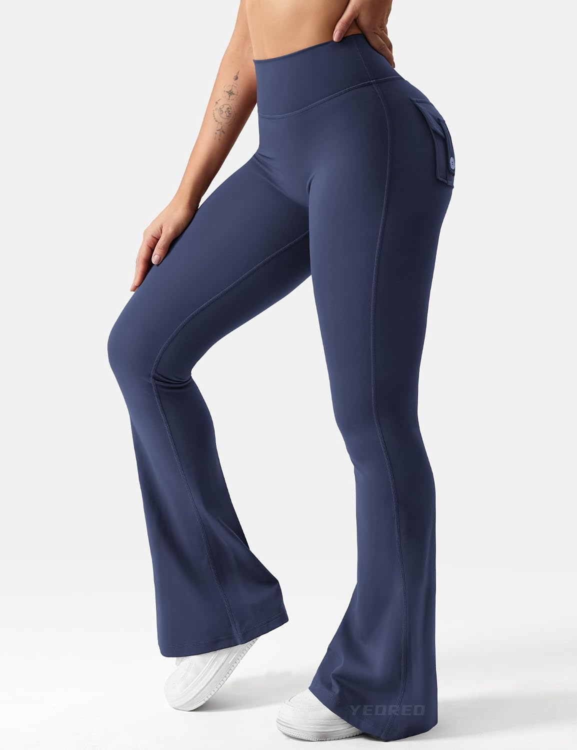 Detalle 2 de YEOREO CoreFlex Flare Leggings with Pockets for Women 🧿