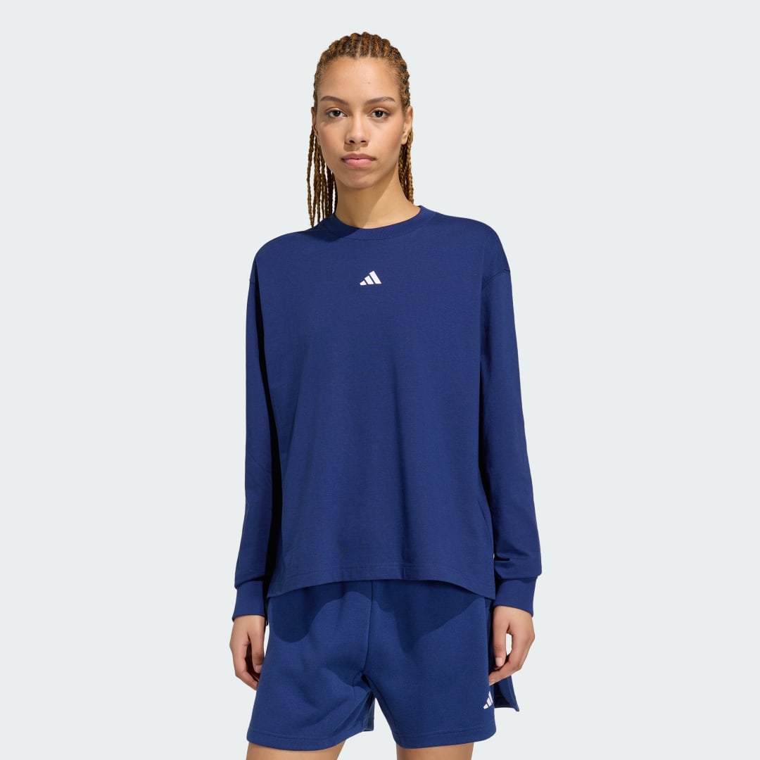 Detalle de Camiseta manga larga 3 Stripes Studio Boyfriend de Adidas
