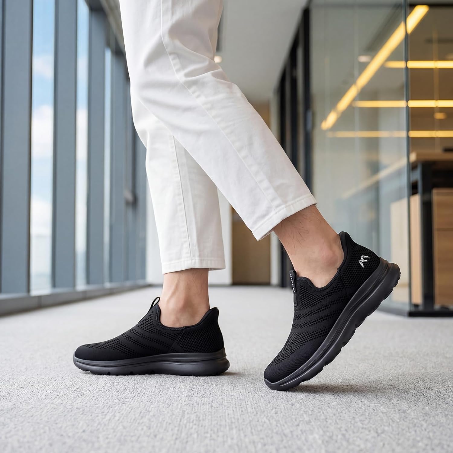 Detalle 2 de ODCKOI Herren Slip On Sneaker mit Mesh – ultraleicht, atmungsaktiv und bequem