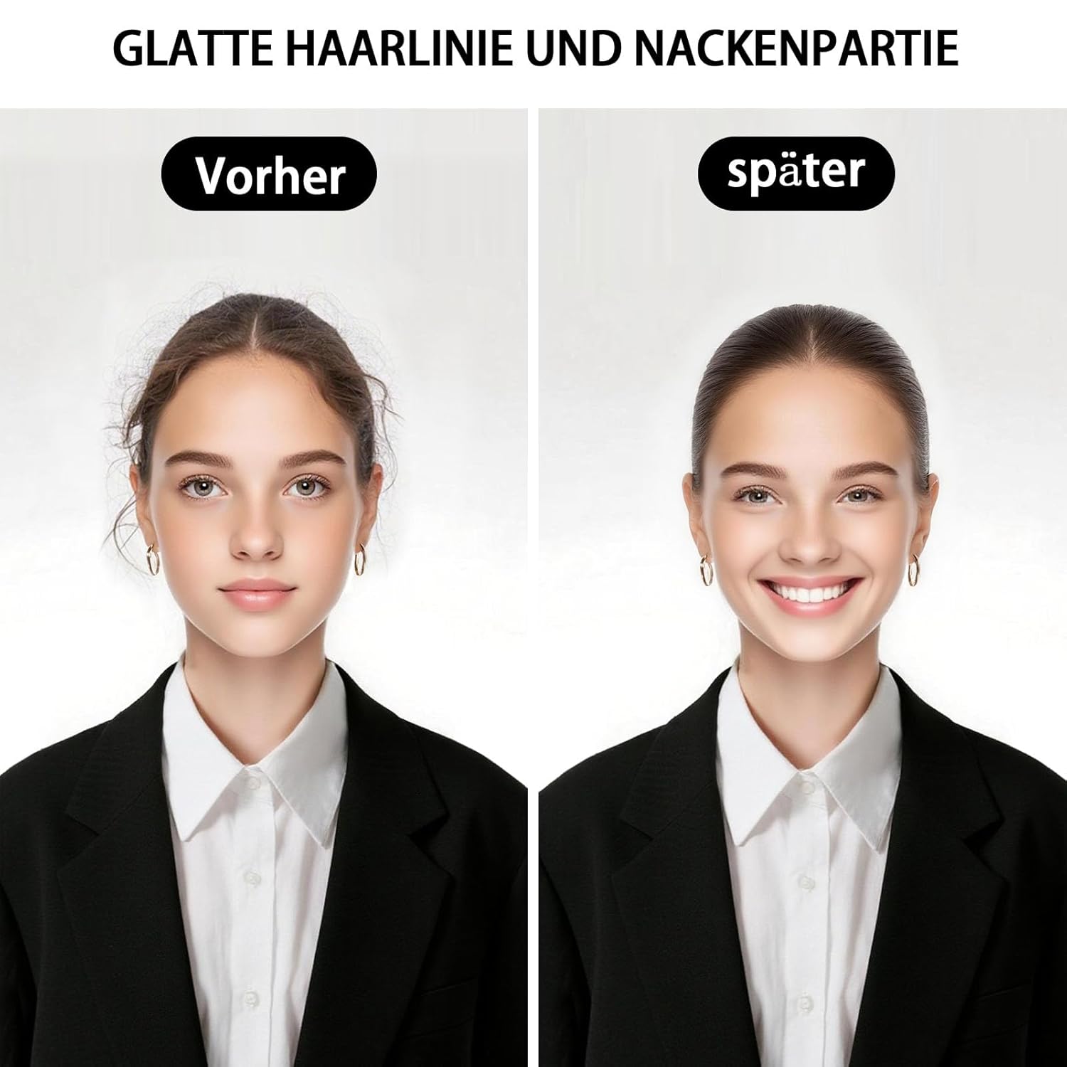 Detalle de SWEET VIEW Haarwachs-Stick & Haarbürsten – glatte Flughaare, Frizz-Kontrolle und elegante Dutt- oder Pferdeschwanz-Frisuren