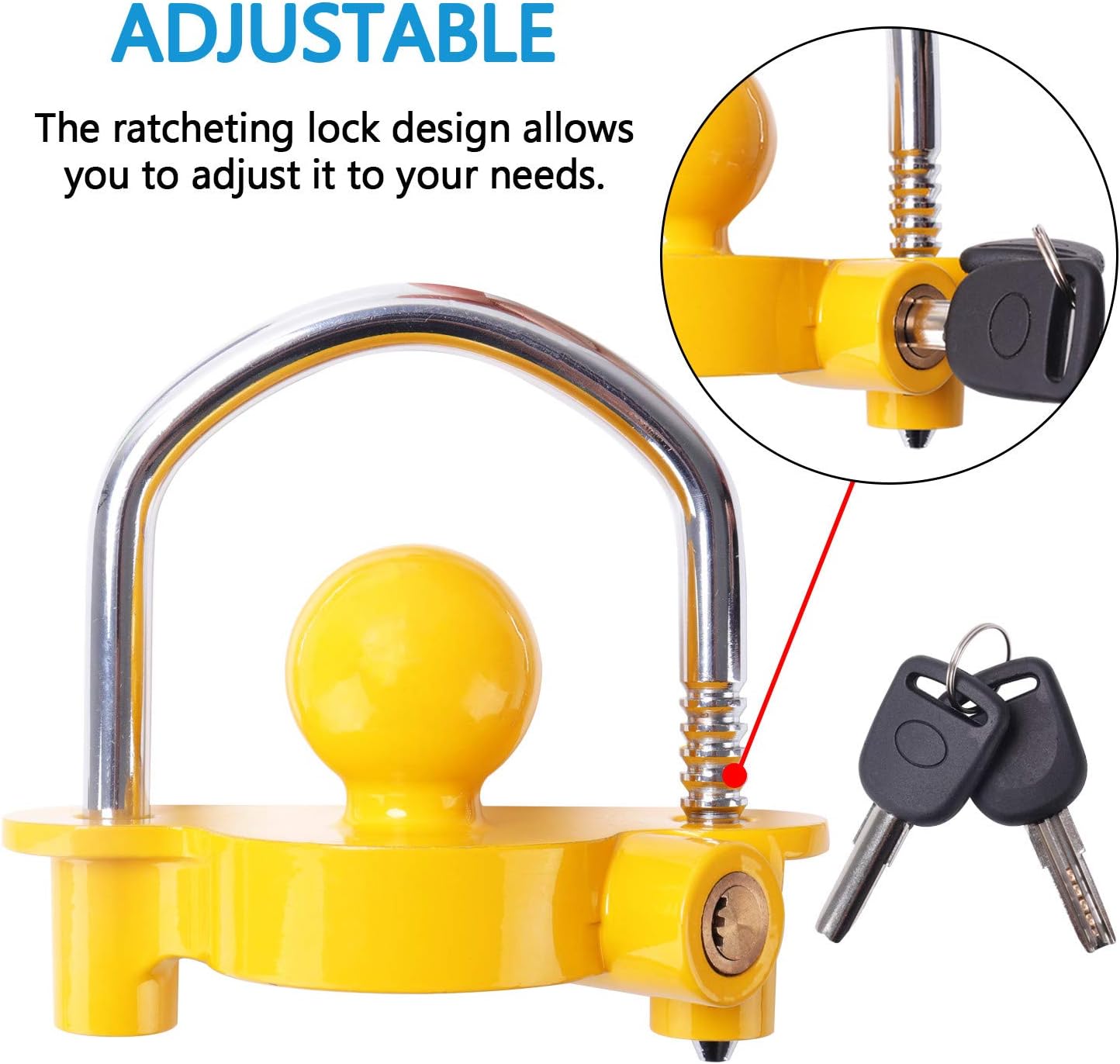 Detalle 2 de Tevlaphee Trailer Ball Lock 1.25in Trailer 🔒