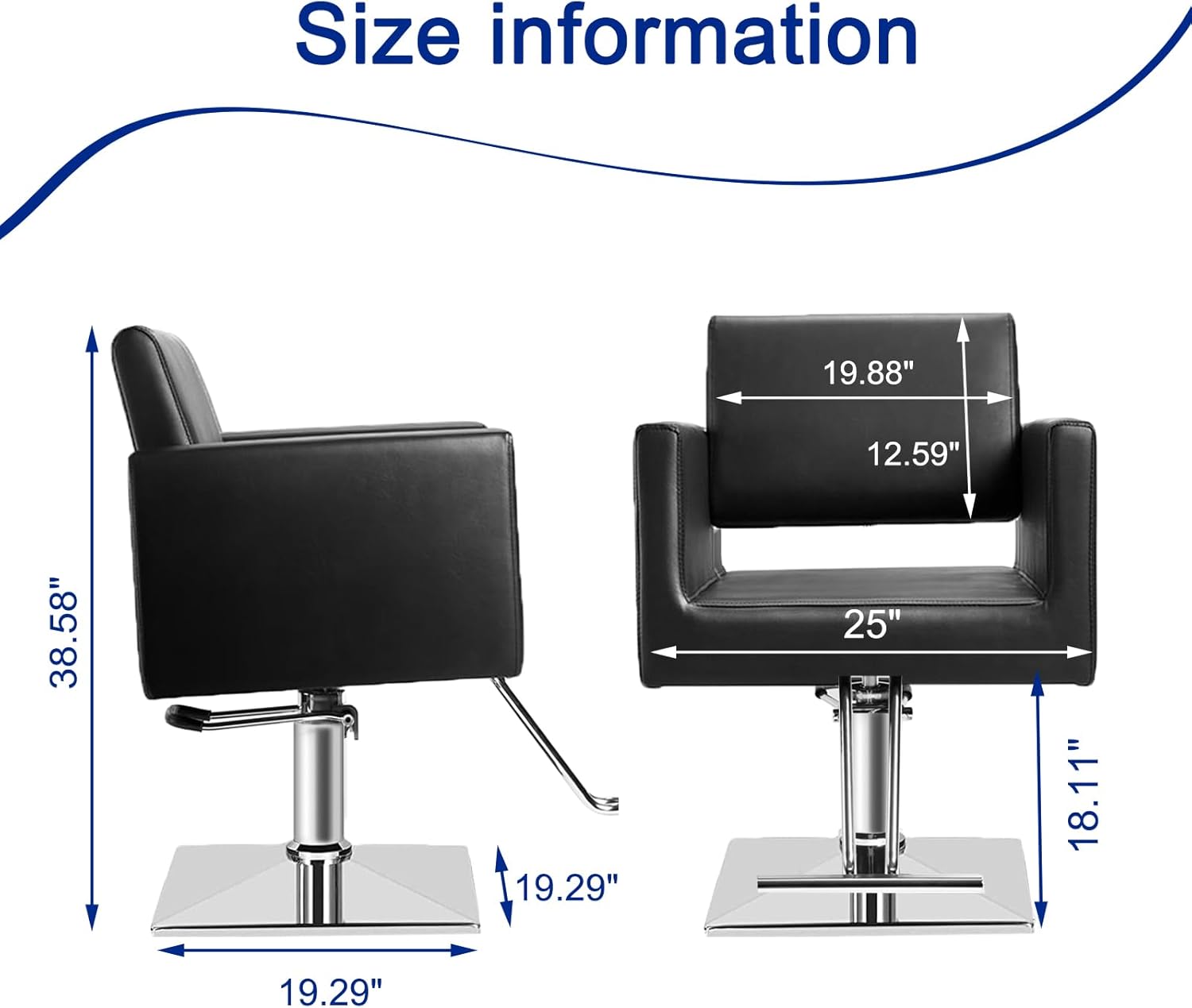 Thumbnail 1 de Hairdresser Barber Salon Chair (Black) with Heavy-Duty Hydraulic Pump, 360° Swivel, 330 Lbs Capacity