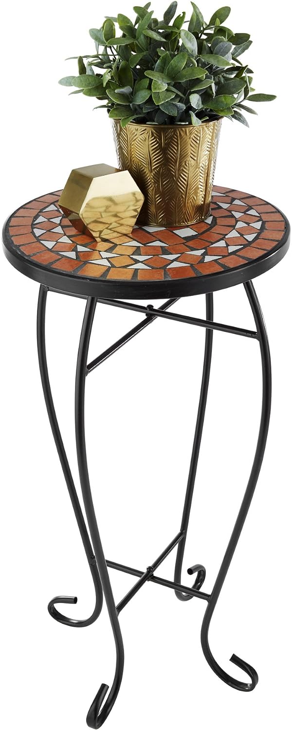 Detalle 2 de tectake 402768-SE balkongbord med stenmosaik, terrakotta, 30 × 30 cm
