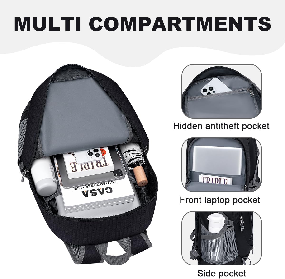Detalle de MIYCOO Ultra Lightweight Packable Backpack (Waterproof, 35L, Foldable Daypack)