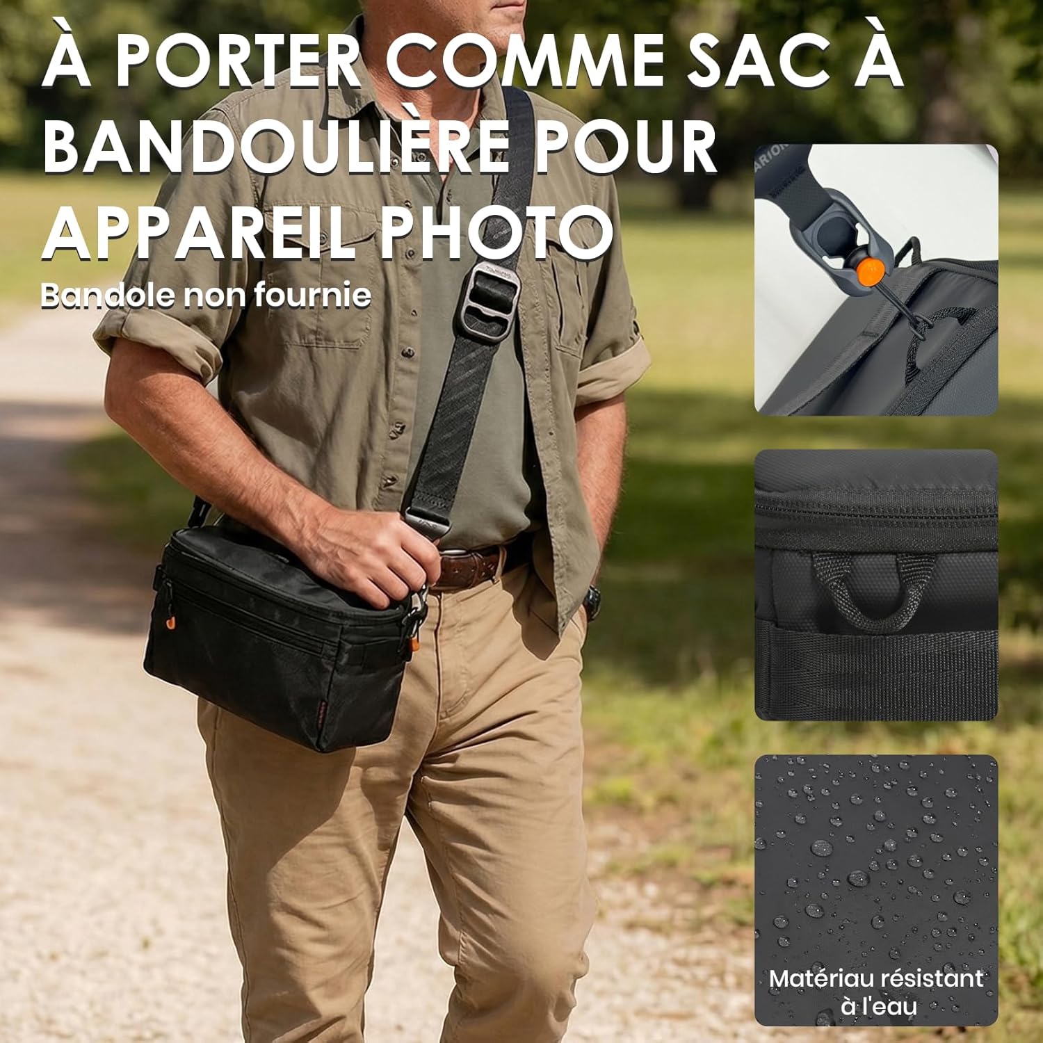Detalle 2 de Tarion Insert pour Sac Appareil Photo - Cadre métallique et intérieur rembourré (XS)