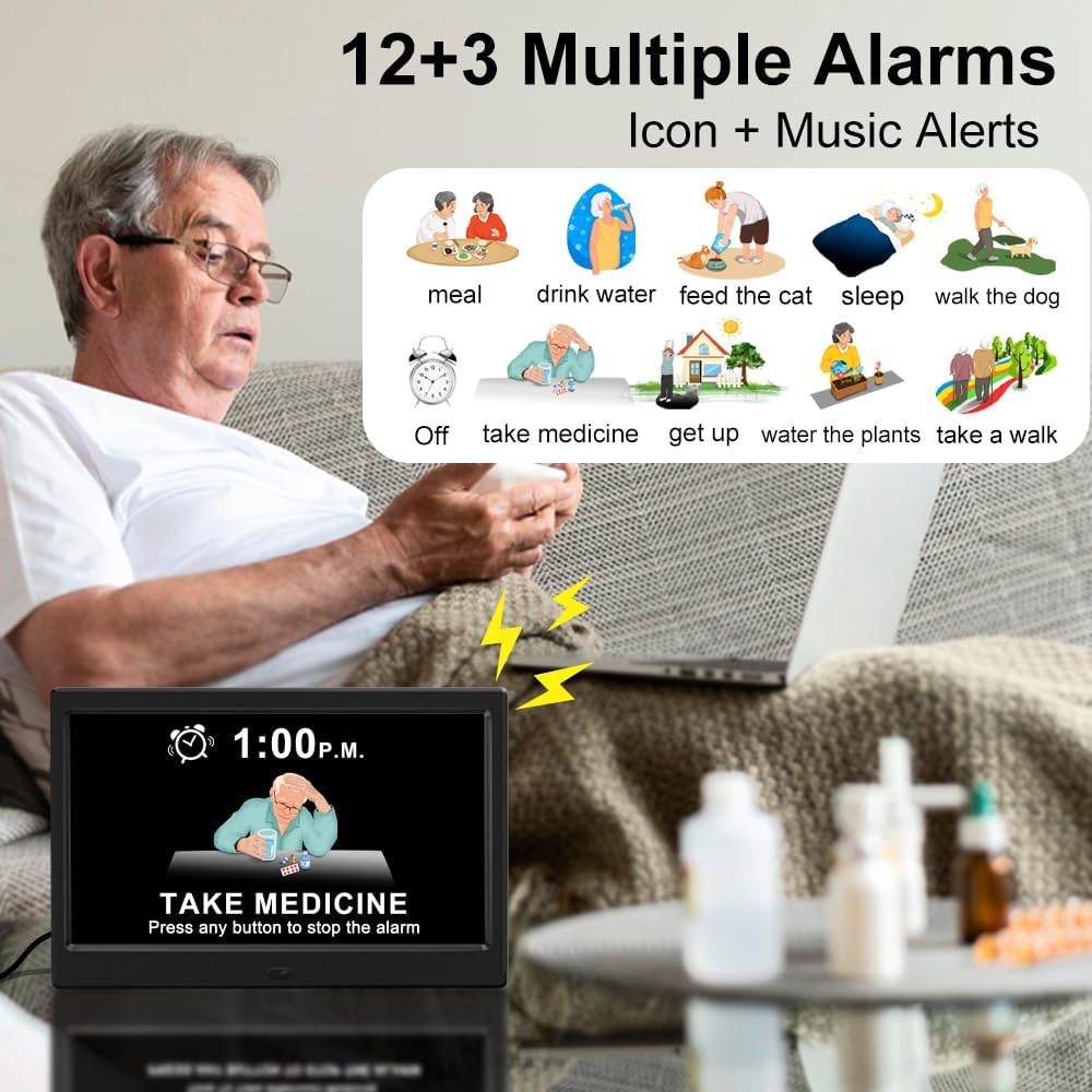 Thumbnail 3 de CAZOKASI Extra Large Impaired Vision Digital Alarm Clock (10.1 Inch, Black)
