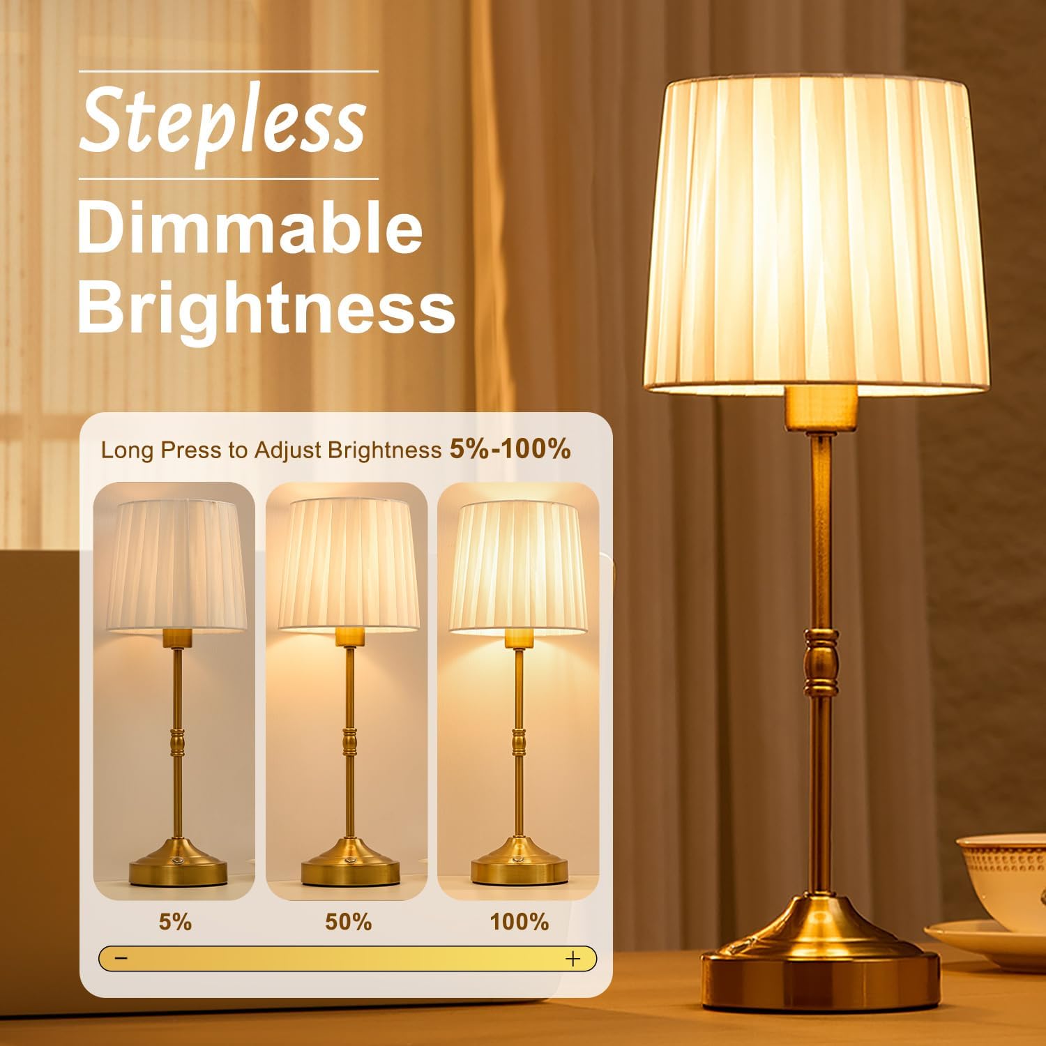 Detalle 2 de SAIWEYA Cordless Table Lamp 5200mAh