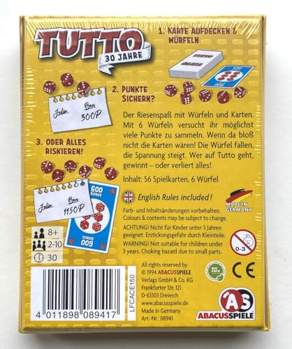 Detalle de ABACUSSPIELE 08941 Tutto – Kartenspiel (Brown)