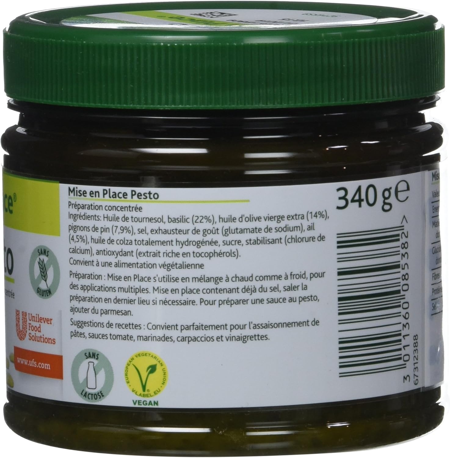 Detalle 2 de Knorr Mise En Place Pesto Basilic + Ail (340 g) – vegan, sans colorant ni conservateur