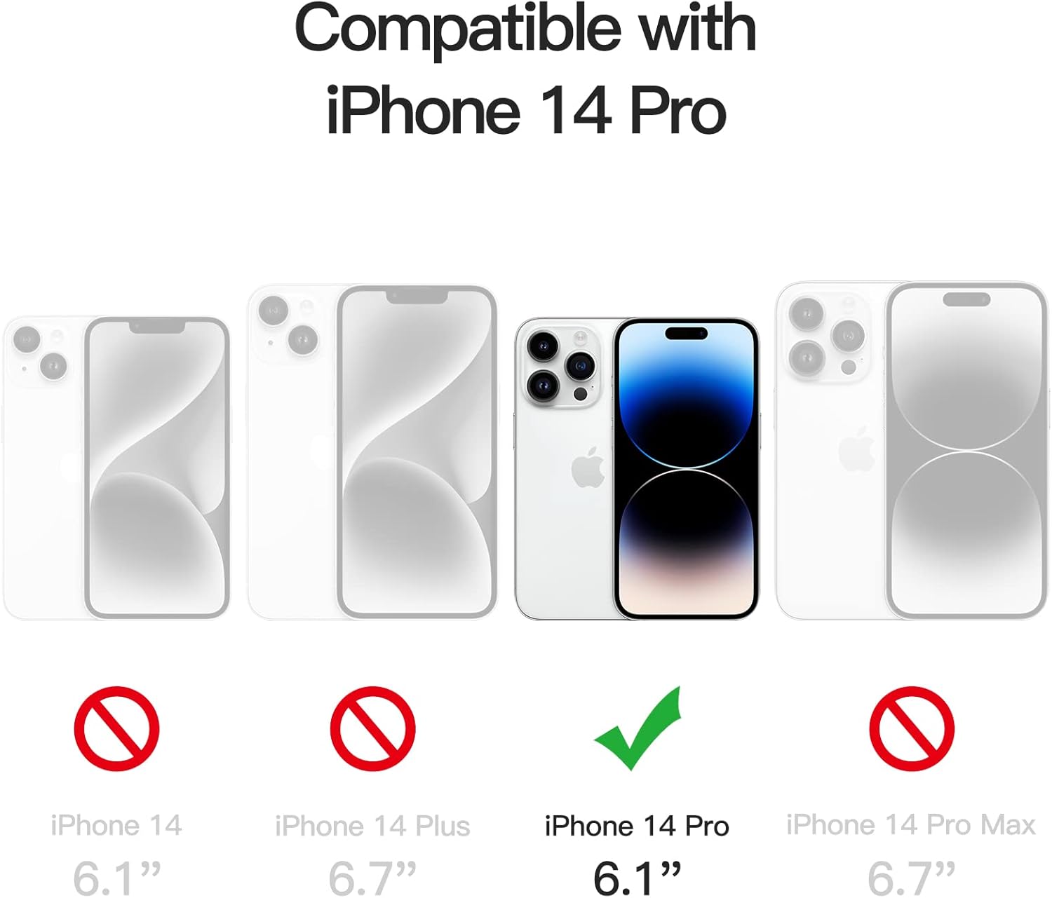 Detalle 2 de JETech Cover magnetica trasparente per iPhone 14 Pro 6,1" compatibile con MagSafe (antiurto, anti-graffio)