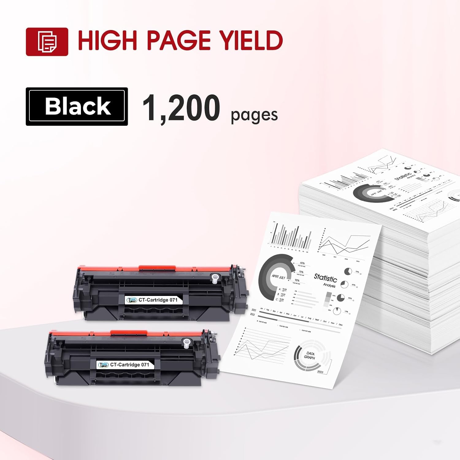 Detalle de Cool Toner 071H Black Toner Cartridge 2-Pack, 1,200-Page Yield