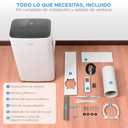 Thumbnail 10 de MIDEA Pingüino: Aire Acondicionado Portátil 4 en 1, 9,000 BTU (2250 Frigorías) con App y kit de ventana