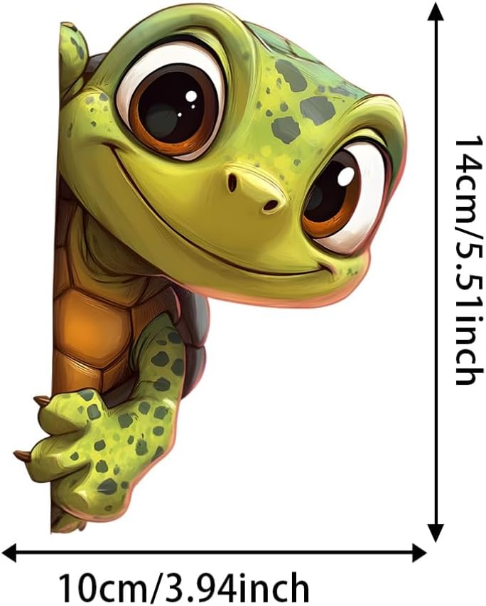 Detalle de DK660 Adorable Tiny Turtle Car Sticker (Pack of 2) – 10 x 14 cm