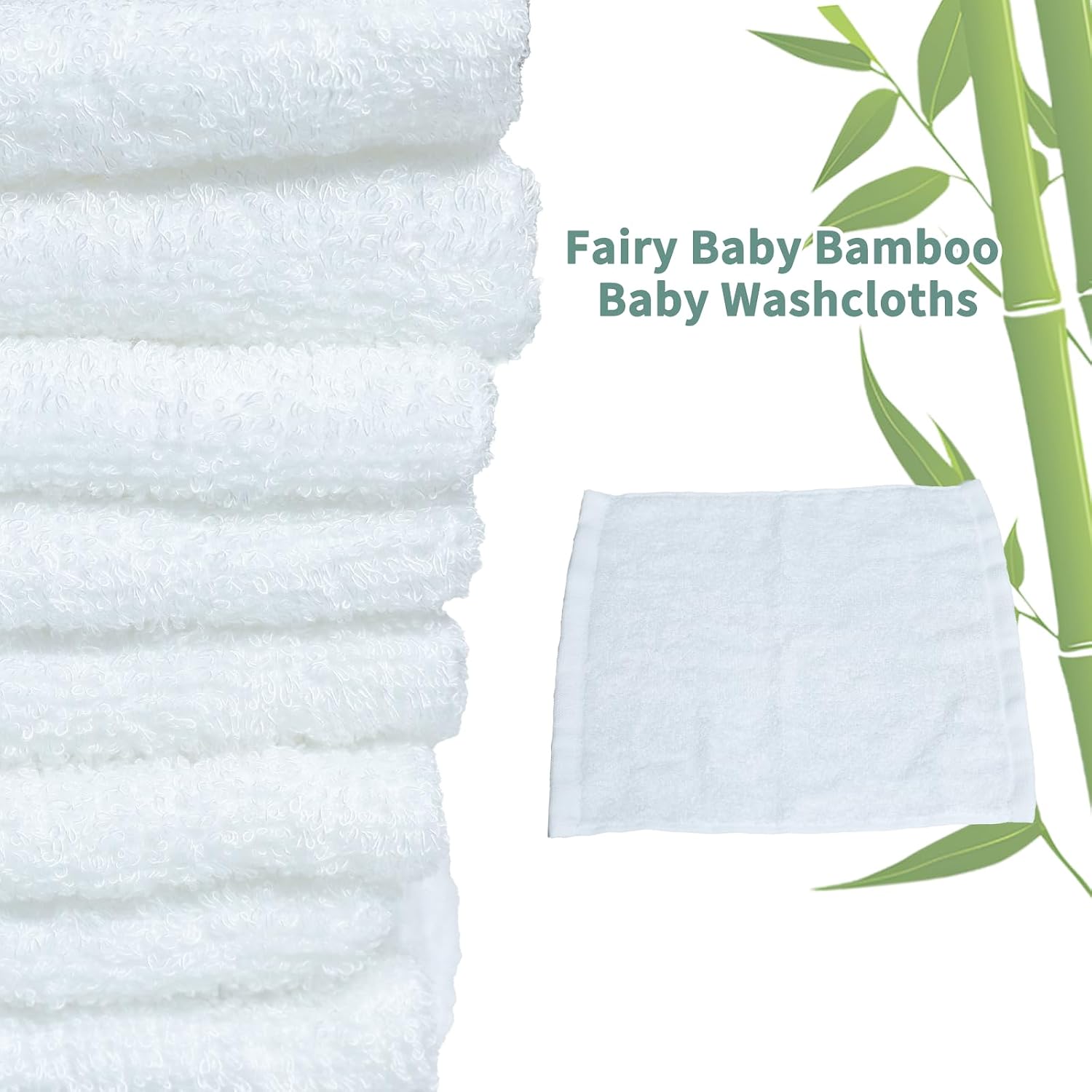 Detalle de Baby washcloths 8 pack bamboo 10×10 inch